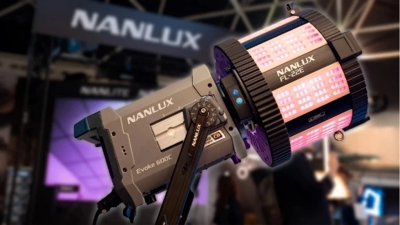 Прилад Nanlux Evoke 600C із моторизованою лінзою Френеля FL-22E на виставочному стенді