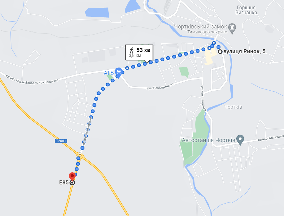 Маршрут на Google Maps